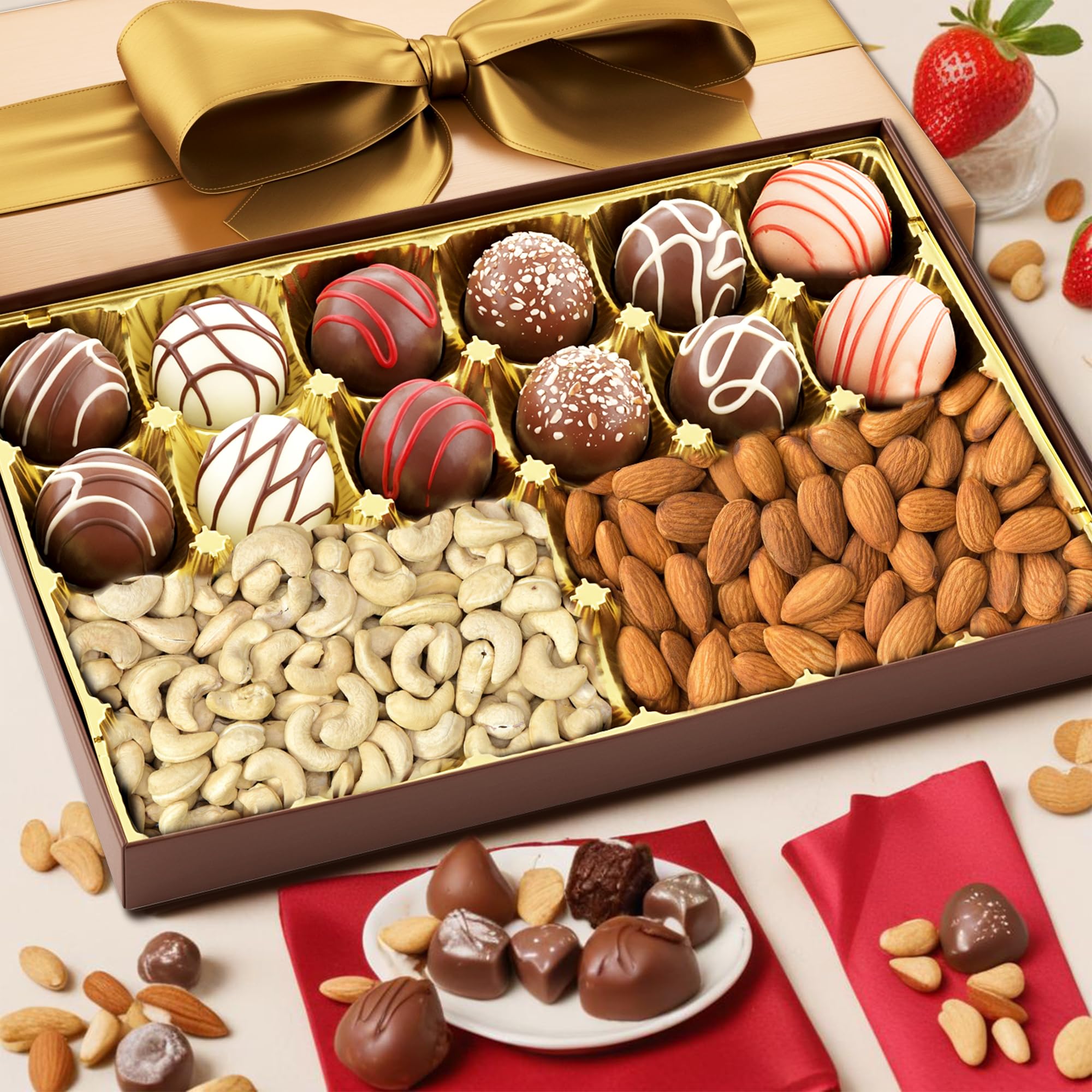 WINNI - 12 Pcs Chocolate Truffles With Almond & Cashew Gift Packs - Premium Gifts | Chocolate Belgian luxury Gift | Chocolate Truffle Gift Hamper, Bouquet & Basket Box | Handmade (B0DBPWJH7S) Amazon Price History, Amazon Price Tracker