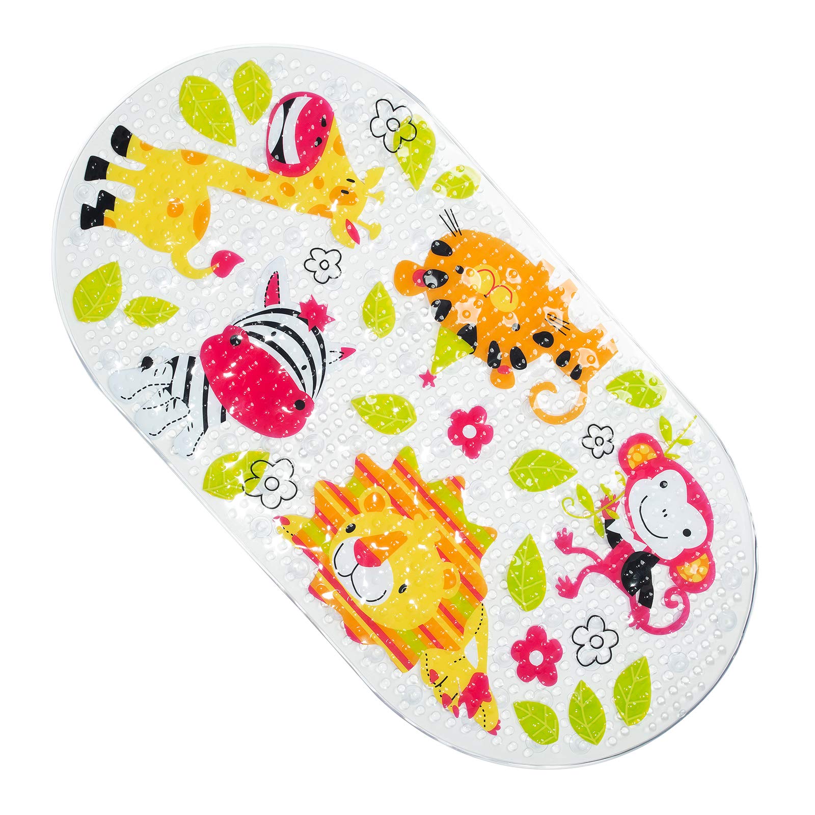 Kids Bath Mat Non-Slip Shower Mat Anti-Bacterial Anti Mould Shower Tub Mat Colorful Washable Bath Mat for Babies Children Bahtroom Cute Animals Pattern-Monkey