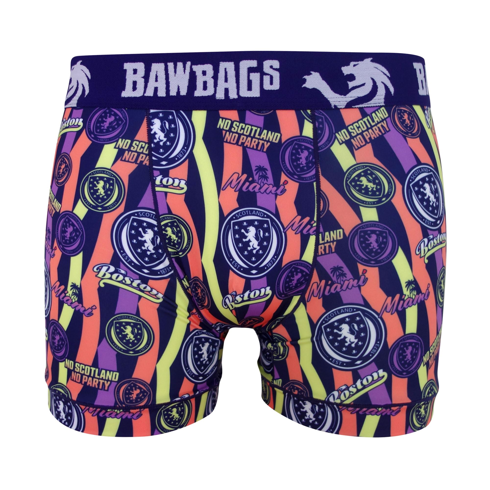 Bawbags Men's Multicolour Scotland National Team Stateside Cool De Sacs Technical Boxers - Moisture Wicking Performance Underwear