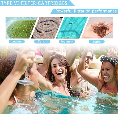 Miniatura 6 de Cartucho de filtro de piscina tipo I, 3.11 x 3.48 pulgadas, tamaño I para filtro de piscina, bombas de filtro de piscina reemplazos universales (12