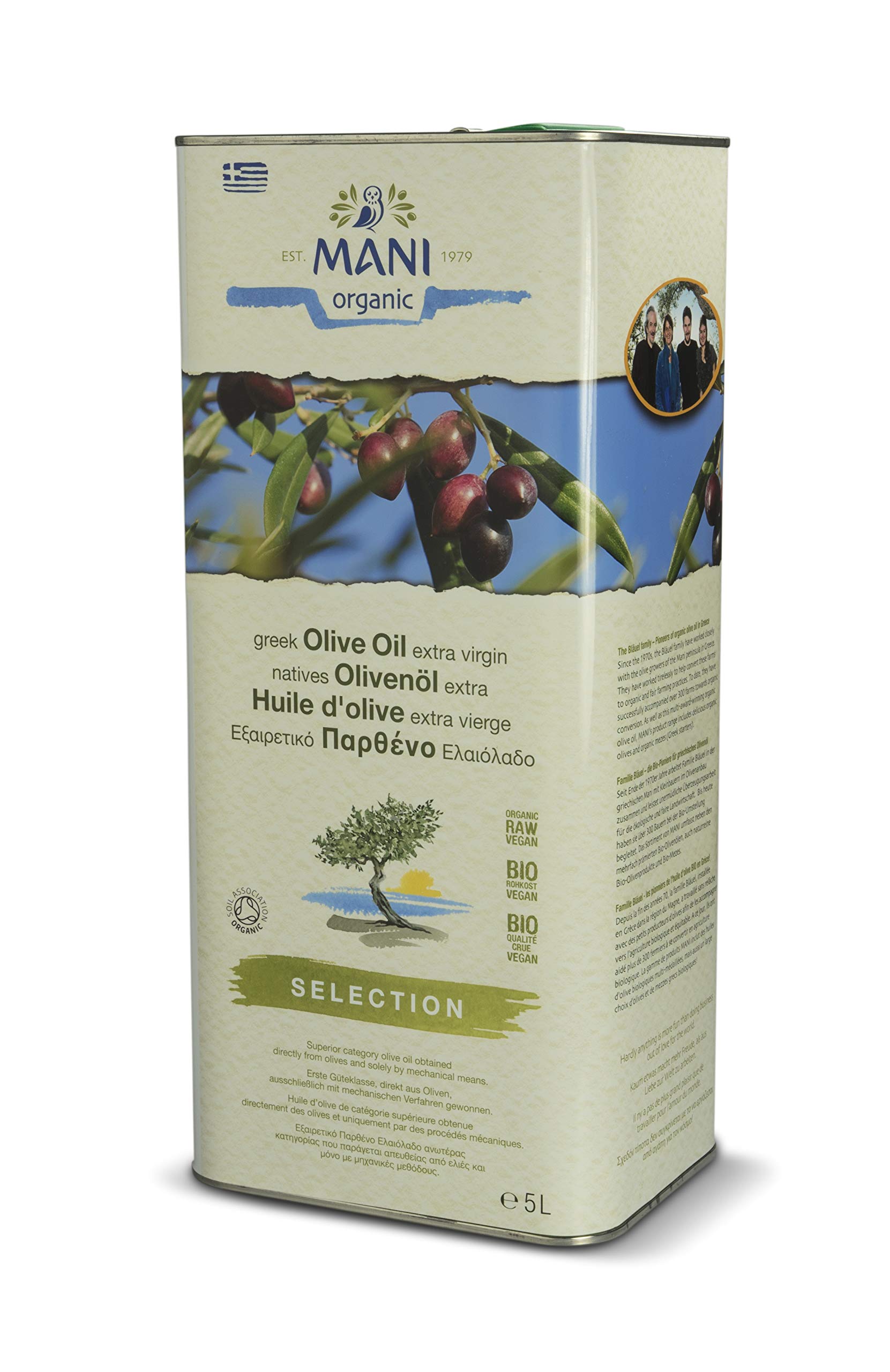 MANI Organic Olive Oil Selection 5 Litres
