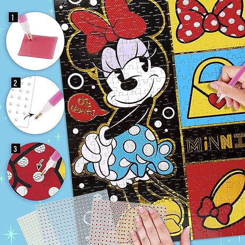 Miniatura 6 de Fashion Angels Disney Minnie Mouse Crystalize It! Kit de rompecabezas de bricolaje codificado por colores con más de 2000 gemas de diamante de