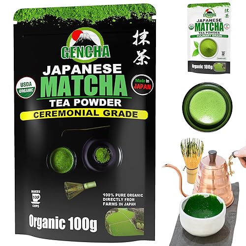 GENCHA té matcha japonés orgánico en polvo de primera cosecha directamente de Japón grado ceremonial 106 onzas nuevo lanzamiento
