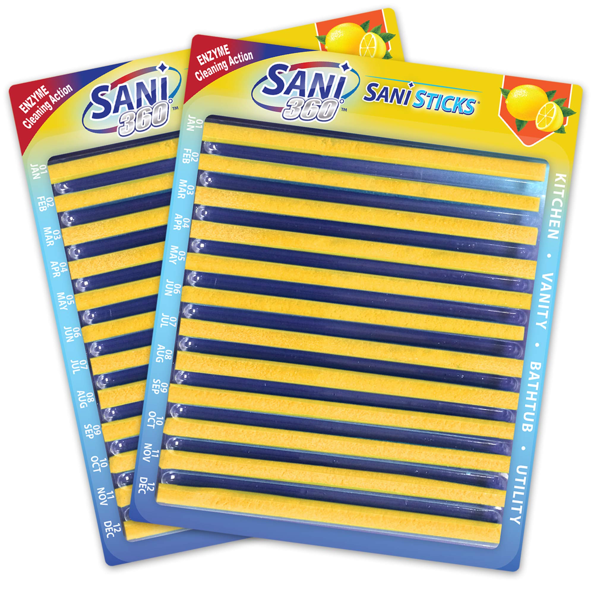 SANI 360° Sani Sticks Drain Cleaner and Deodorizer NonToxic, Enzyme
