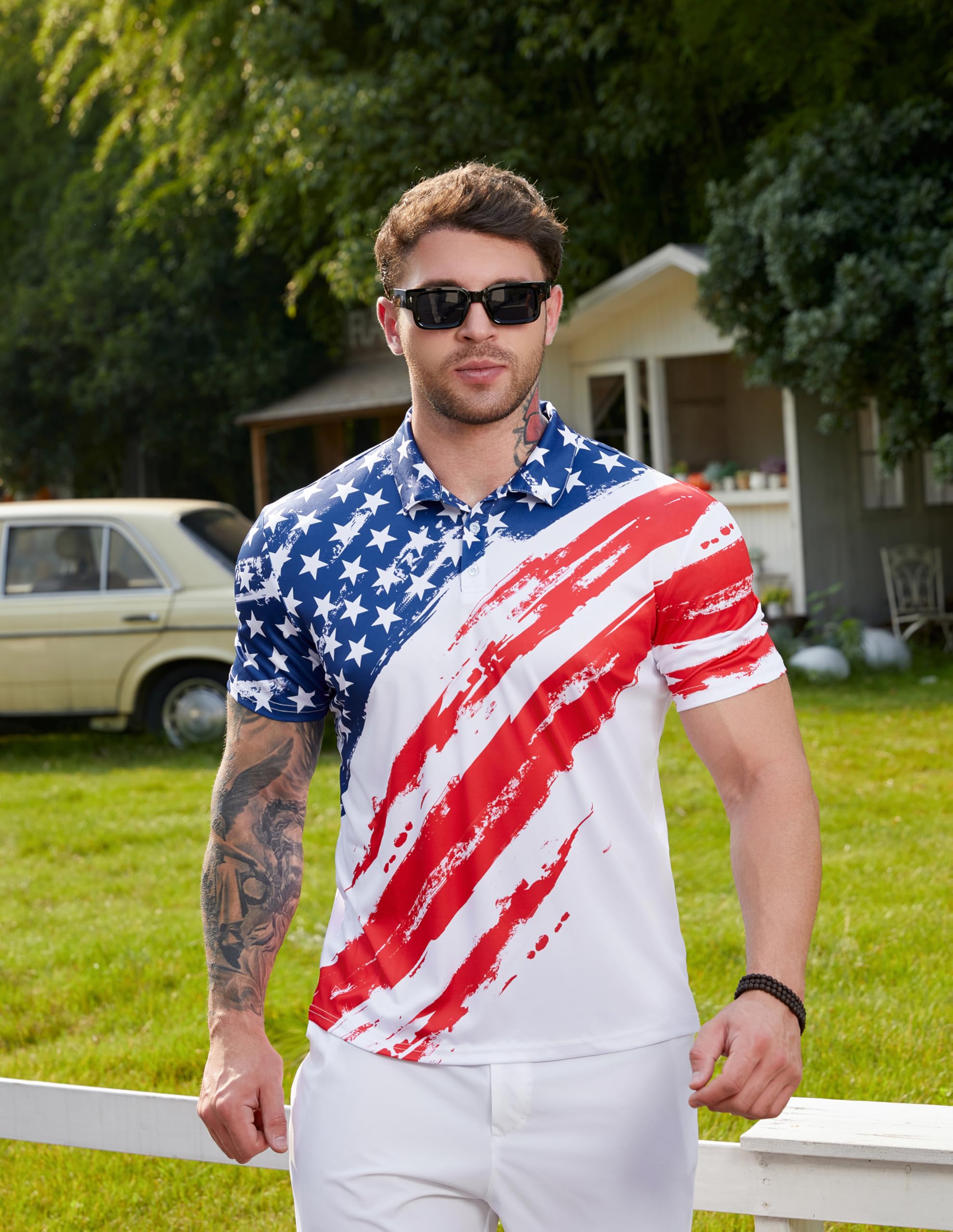 Camisas de golf para hombre, polo divertido de manga corta, absorbe la humedad, secado rápido, polo hawaiano para hombre