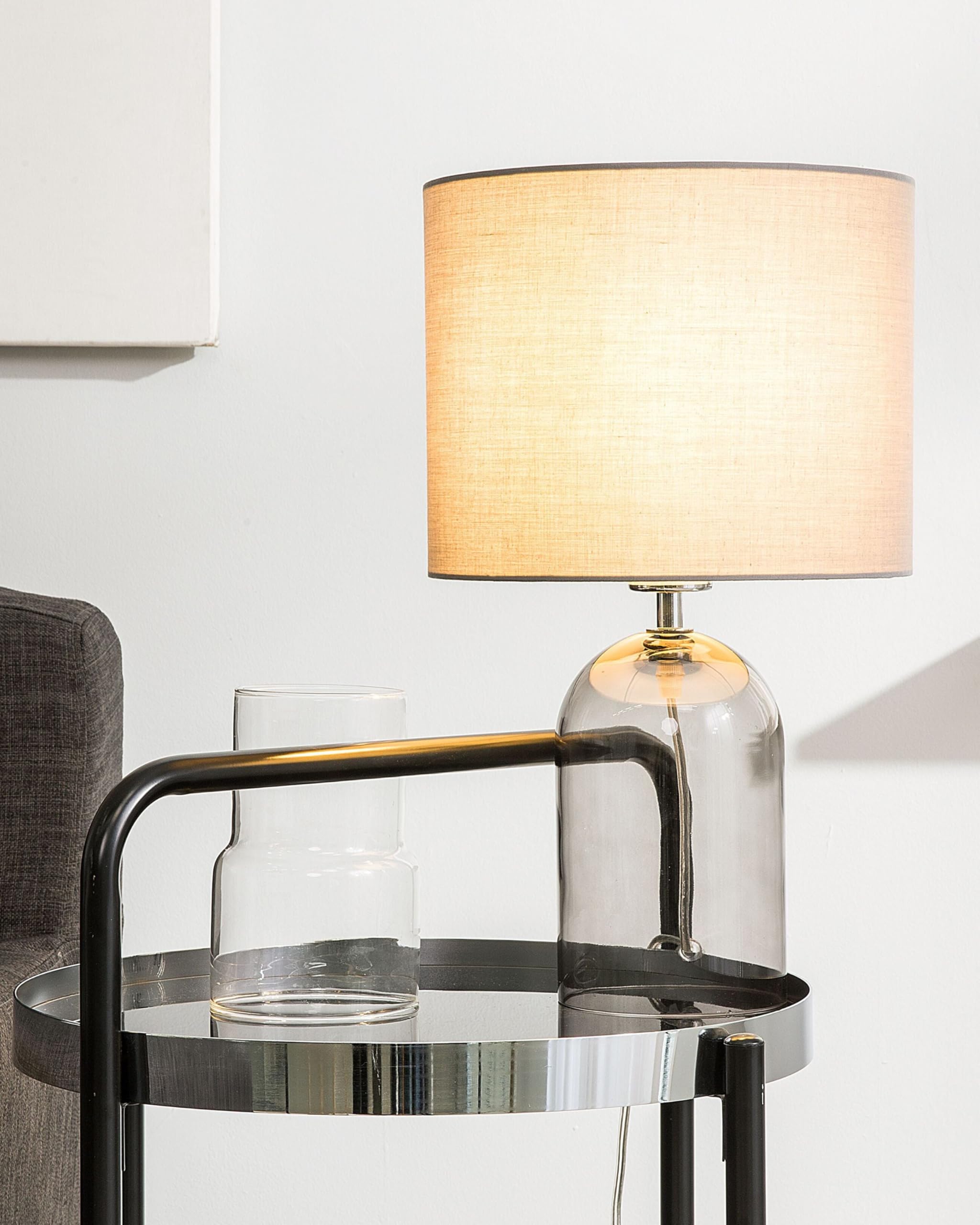 Klassische Tischlampe grau/transparent Devoll