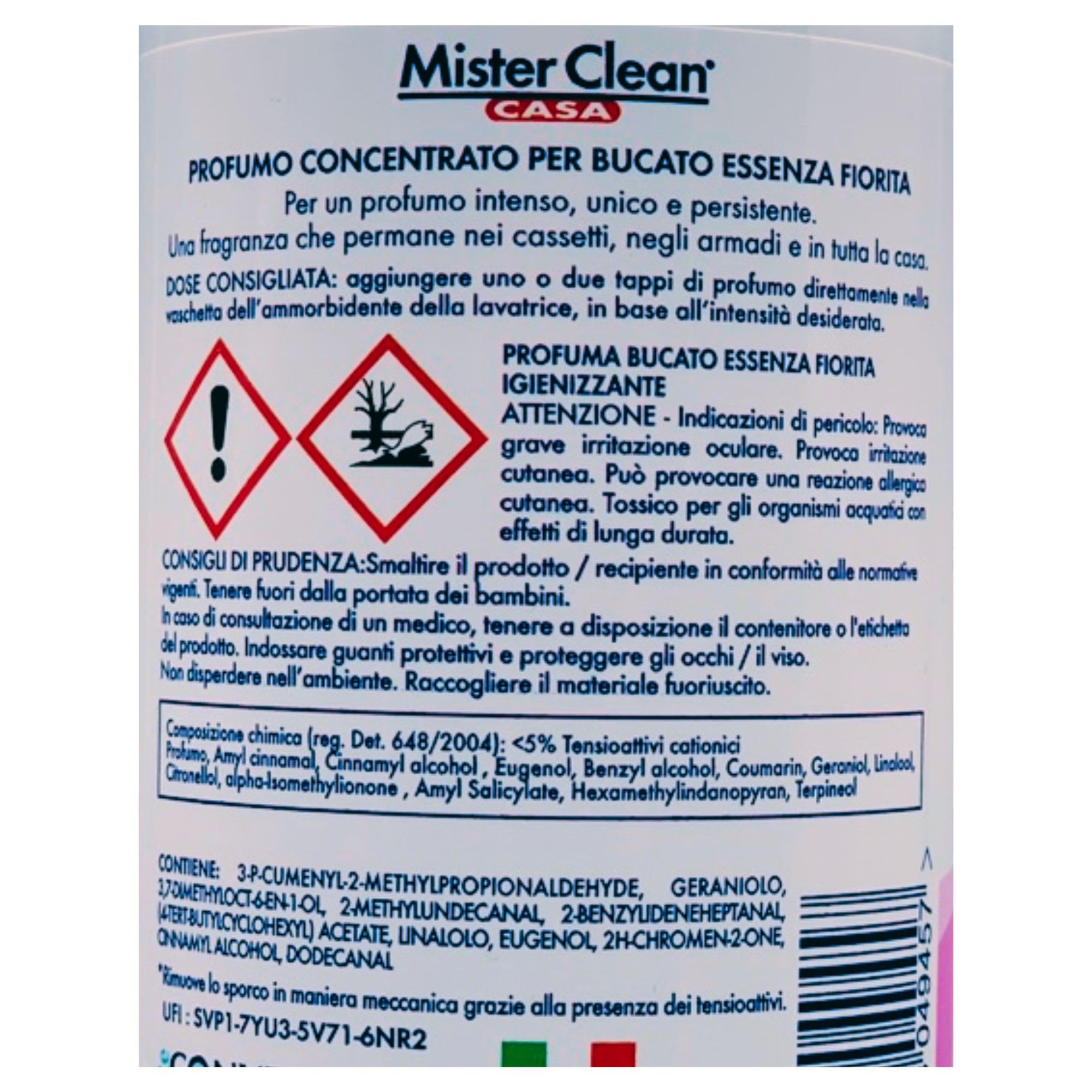 Mister CLean Kit 3 pz Profumo Concentrato Per Bucato 250 ml :Fiorita + Relevi Proteggi & Profuma