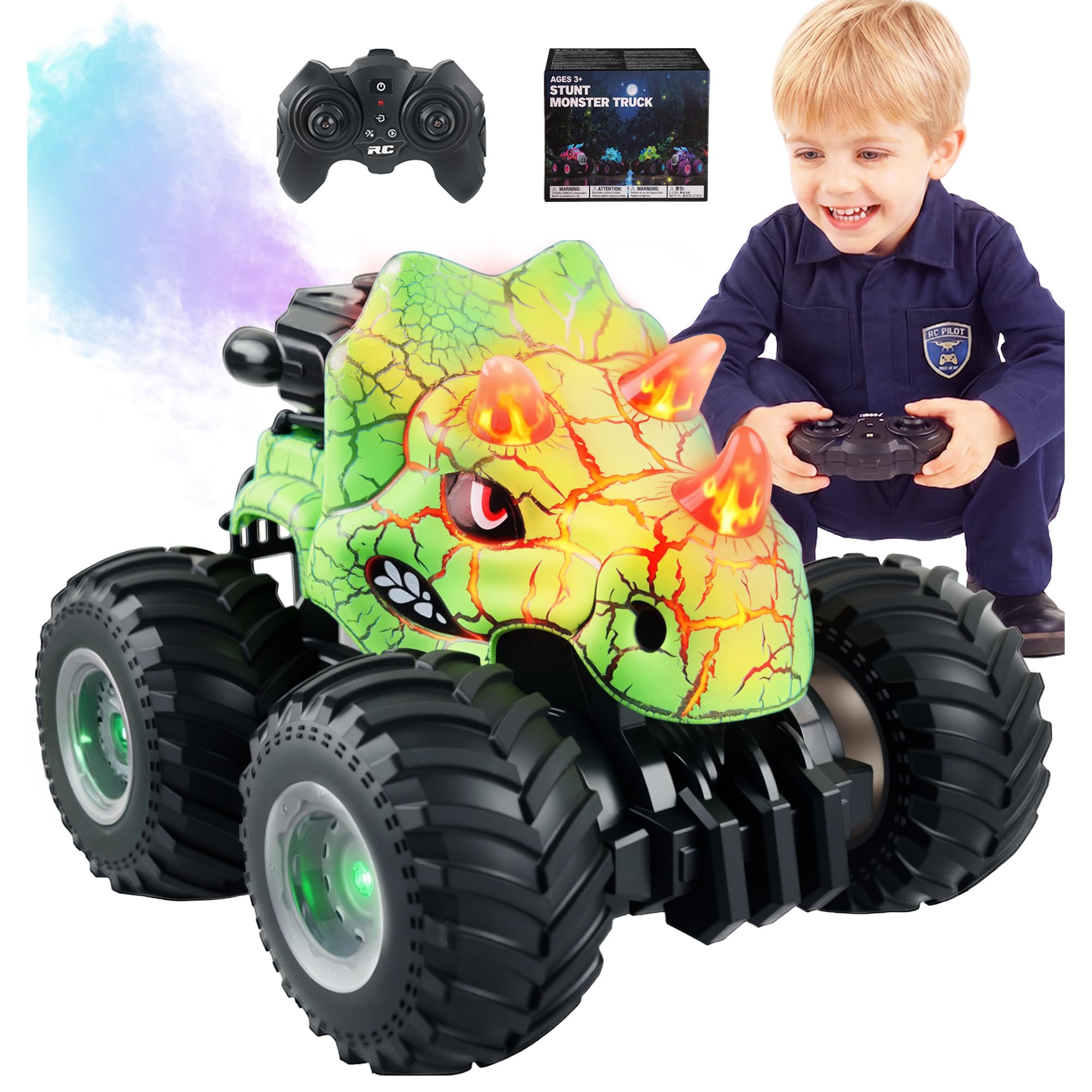 BEZGAR Monster Truck Toys, 1:18 Remote Control Monster Truck, Green