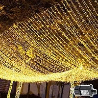 Cozymeow LED Fényfüggöny 2db 600 LED 6x3m - Meleg Fehér Tündérfény 8 Világítási Móddal és Időzítővel - Vízálló Beltéri/Kültéri Dekoráció Esk 1