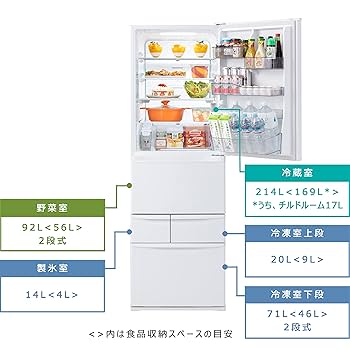 Amazon.co.jp: 東芝 冷蔵庫 幅60.0㎝ 411L GR-U41GK(WT) 5ドア