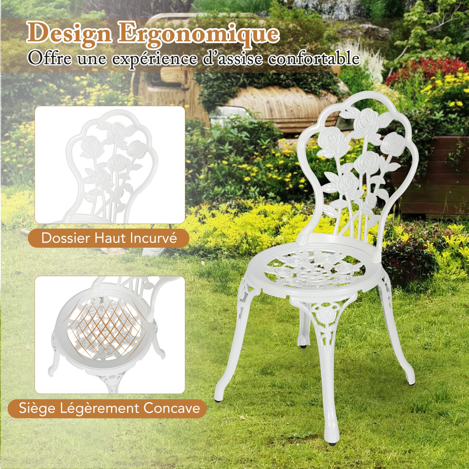 Ensemble Salon De Balcon 3 Pièces (2 Chaises + 1 Table) - Métal Et Textilène Noir - Verre Trempé - Pour Terrasse, Jardin, Intérieur - Max 150 Kg/chaise