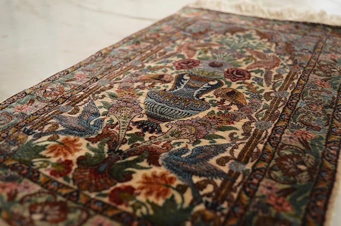 PASHWRAP Kashmiri Silk Handmade Rug World Finest Knot Count