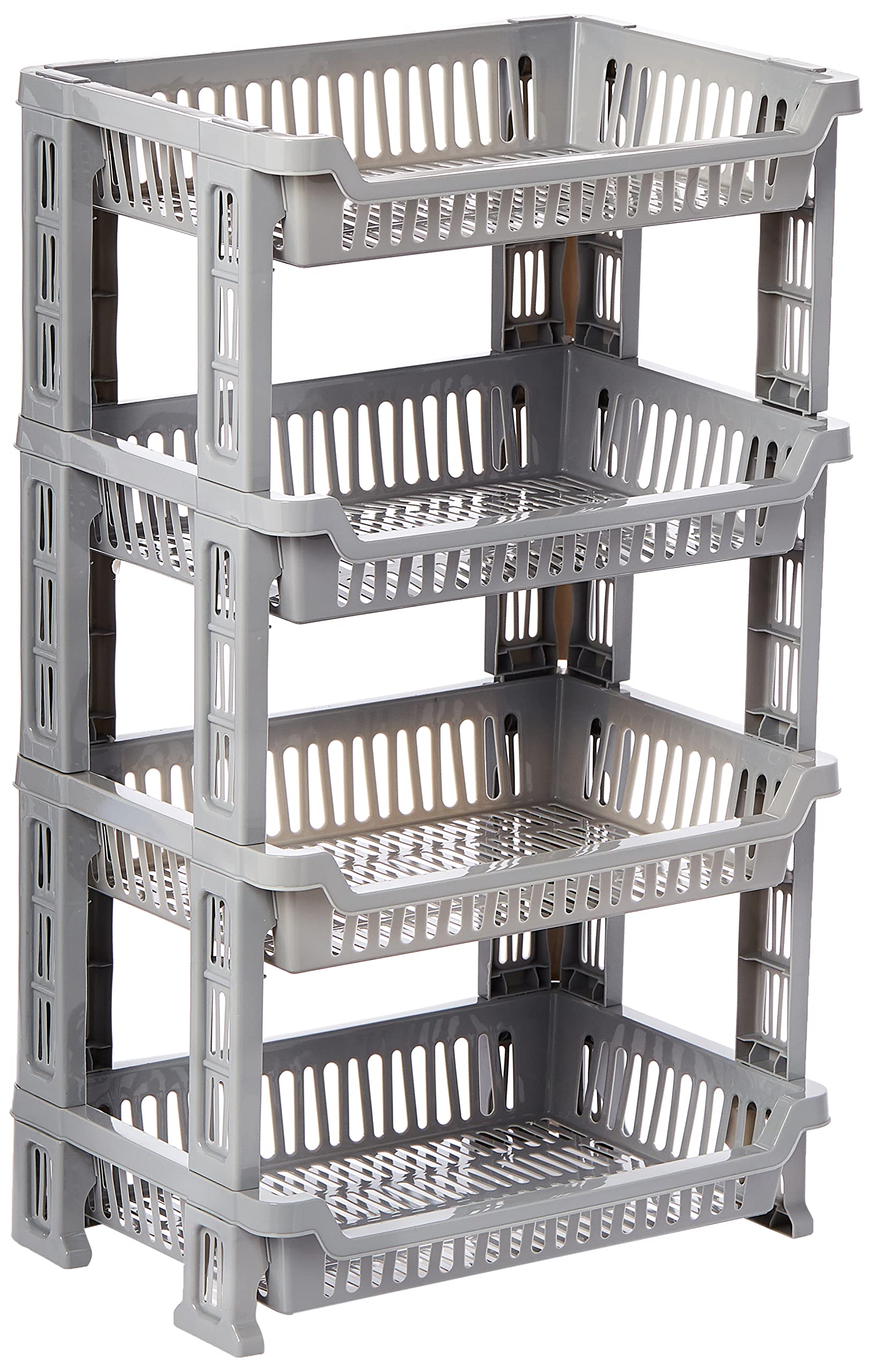 RoyalFord 4 Layer Vegetable Rack RF10878 Plastic Multi Purpose Storage Rack Stand for Fruits and Vegetables Storage Rack for Home, Multicolor