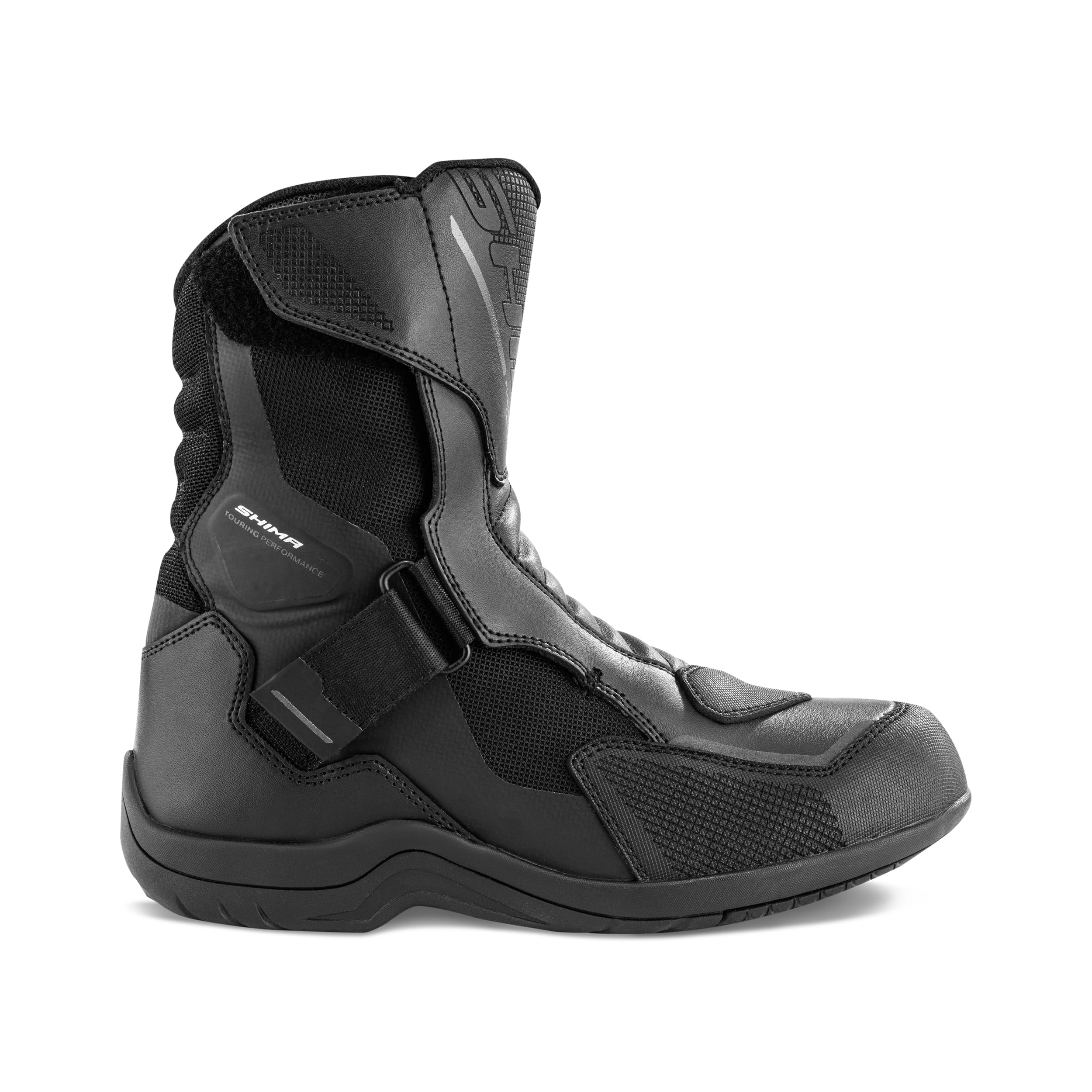 SHIMA Fusion WP Chaussure Moto Femme Cuir Imperméable Homologué Bottes Protection Chevilles Fermeture Velcro Semelle Antidérapante Toutes Saisons Trail (Femmes, Noir, 40)