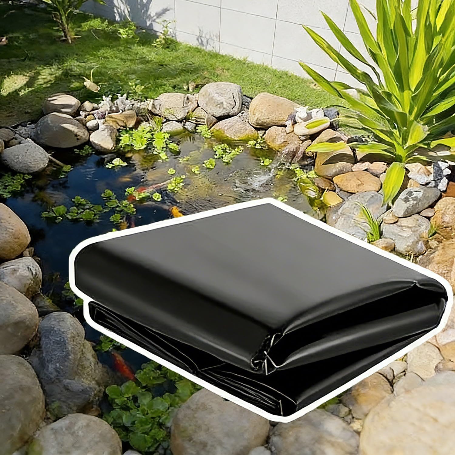 Membre flexible de bassin étanche 4,7 mm, bâche de protection noire extérieure 8x11m