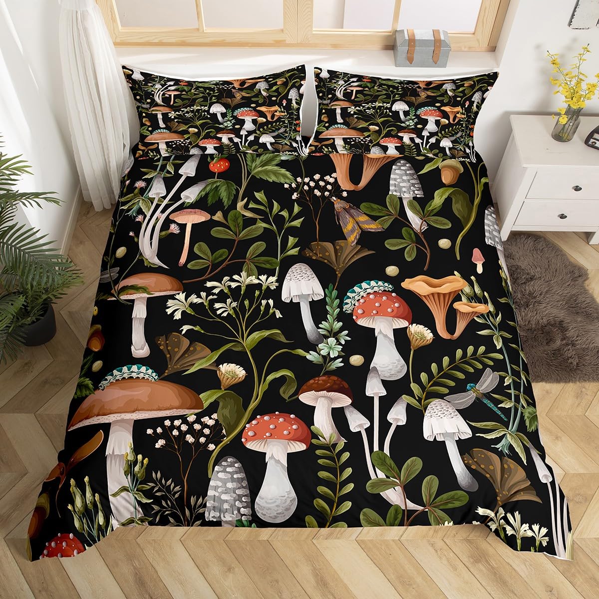 Couvre-lit fleurs vintage champignons pour renouveler votre déco