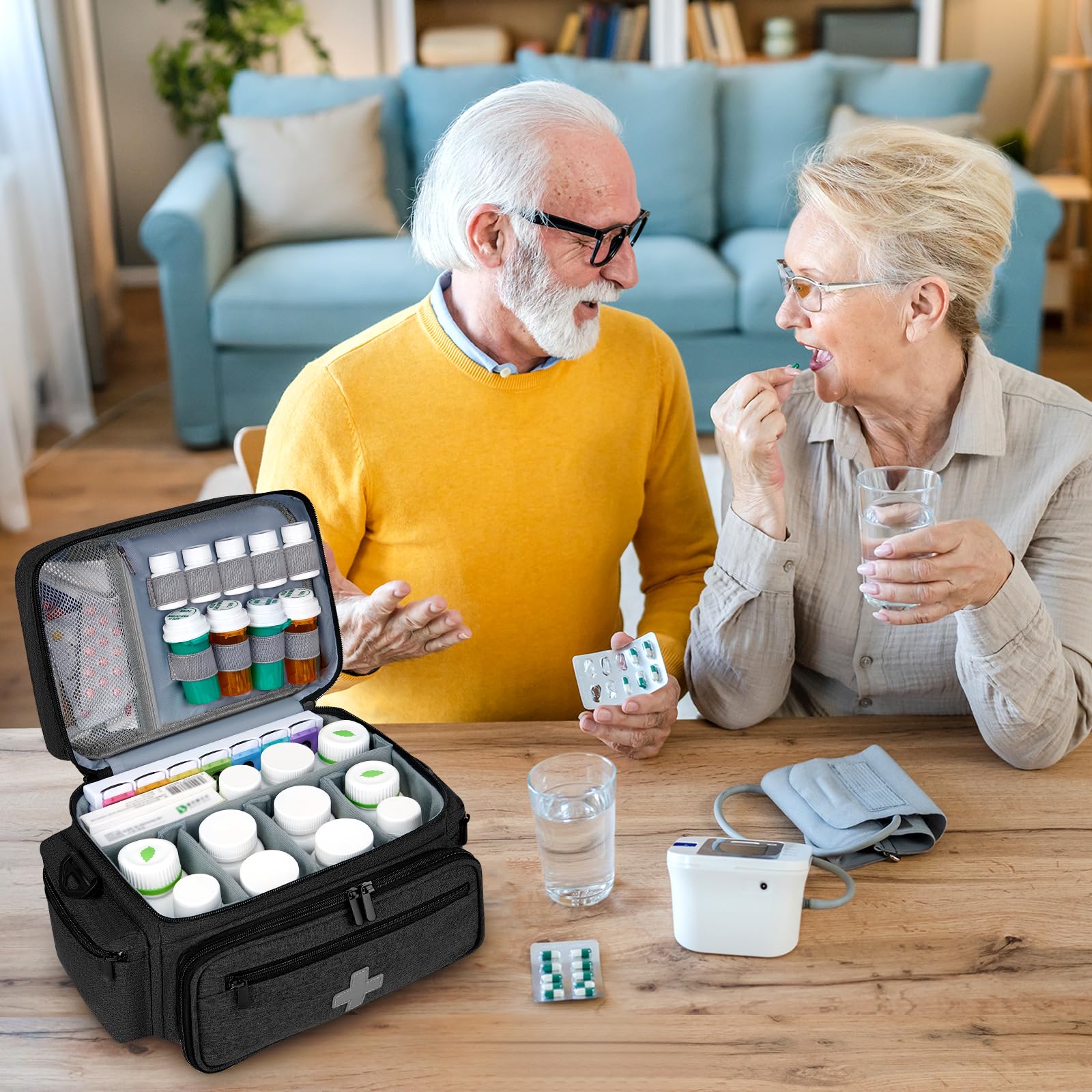 Eurhomewit Sac Médical de Premiers Secours avec Bandoulière pour Infirmière et Médecins - Visites à Domicile, Soins de Santé, Hospice et Voyage