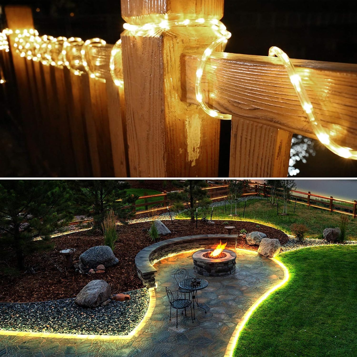 Lighting EVER LE Manguera de Luces Exterior 10m 240 LED, Cadena de luces Blanco cálido con Enchufe, Resistente al Agua para Exterior, Jardín, Césped, Terraza, Patio, Navidad