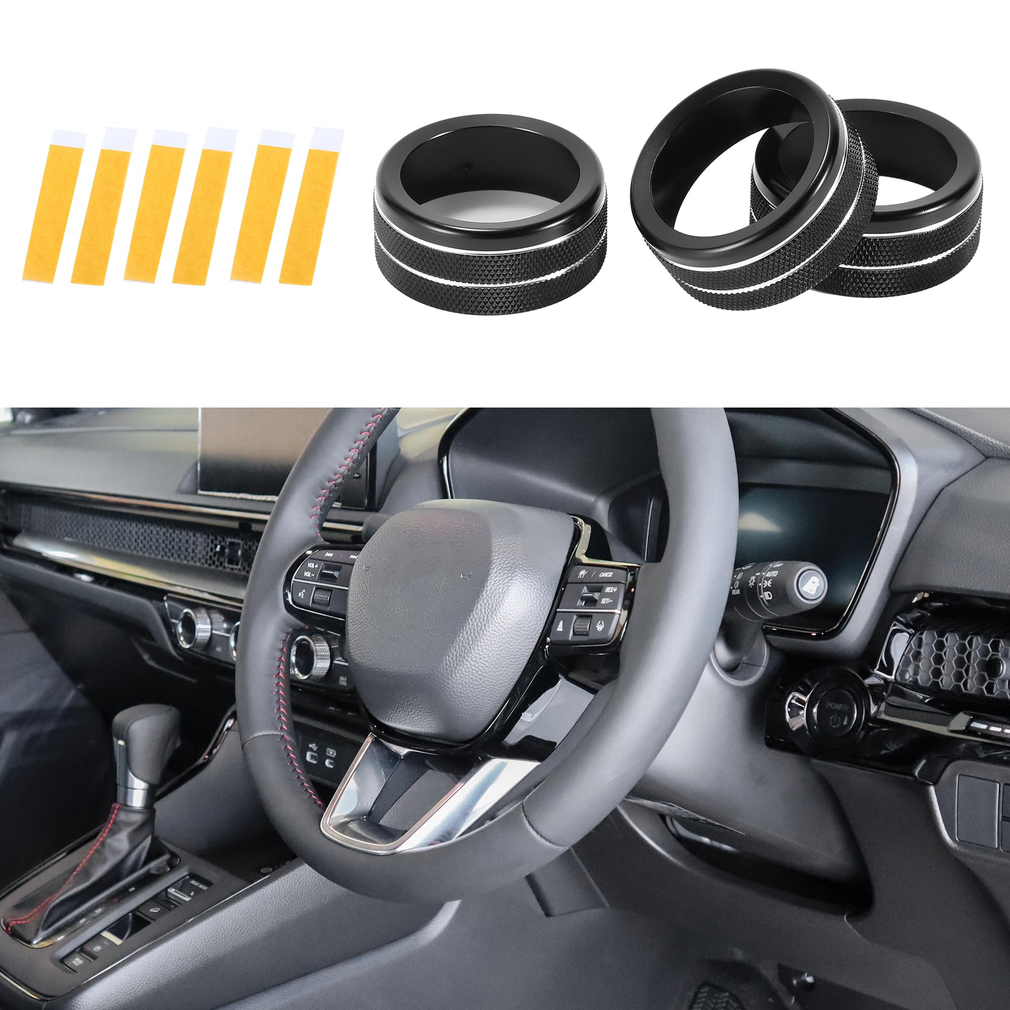 VekAuto 6-Piece AC Knob Cover Set - Aluminum Alloy Red Trim For Ineos Grenadier 2020-2024 Interior