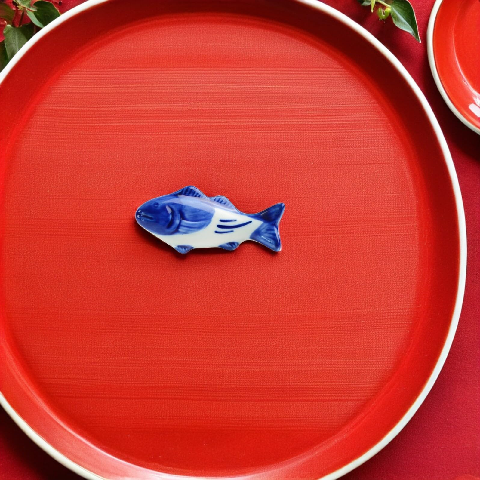 VICASKY Supporto per Bacchette in Ceramica a Forma di Pesce 8 Pezzi, Poggia Bacchette Creativo e Funzionale Superficie Liscia, per Cene e Compleanni