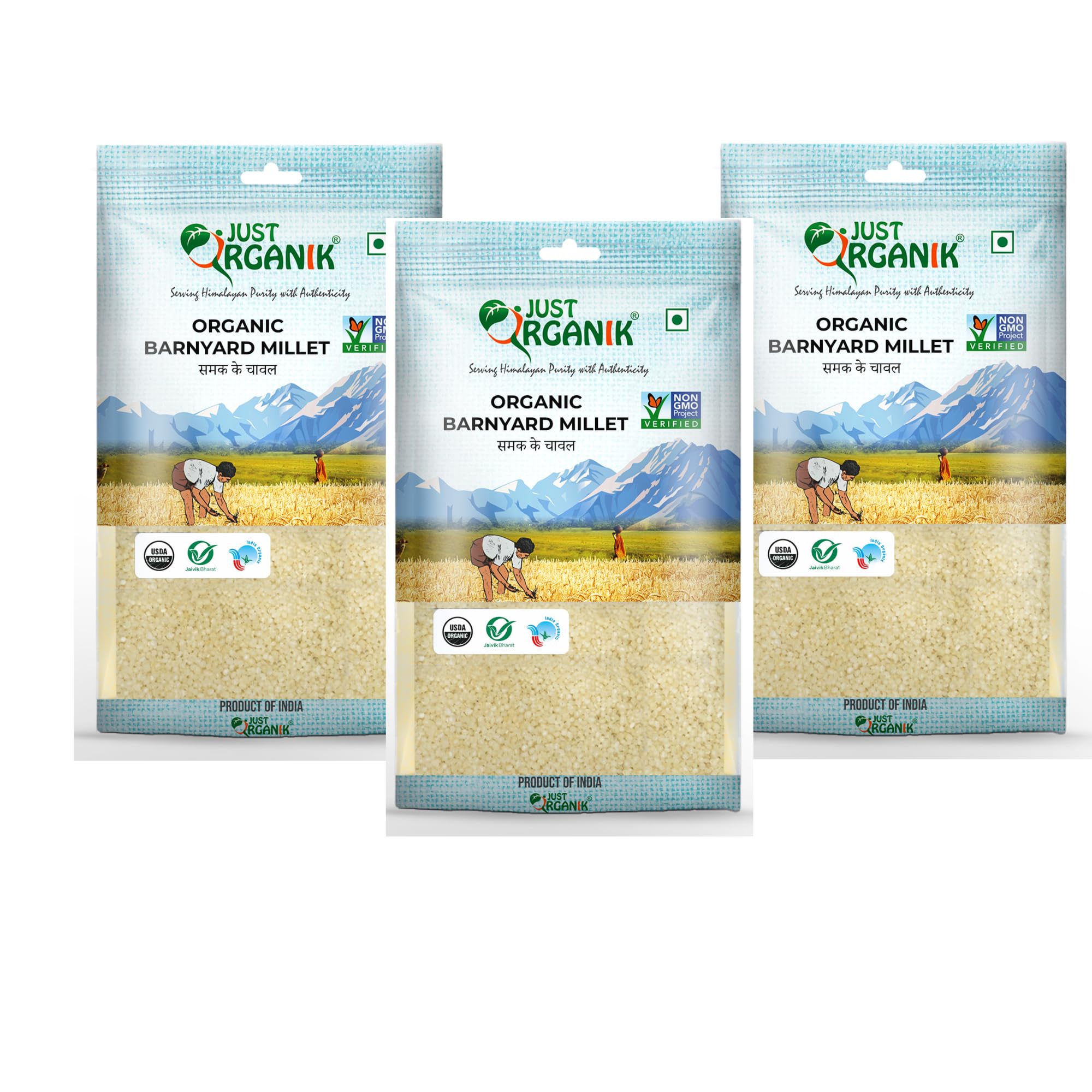 Just Organik - Organic Barnyard Millet (Jhangora/Samak ke chawal/Kuthiravalli) - 1.5 Kg (3 x 500g), 100% Organic | Fasting food | Samak rice | calcium rich | good for growing children | Pack of 3 | Low GI | gluten free | fast/upvas | pack of 3 (B0BBVQ6MPC) Amazon Price History, Amazon Price Tracker