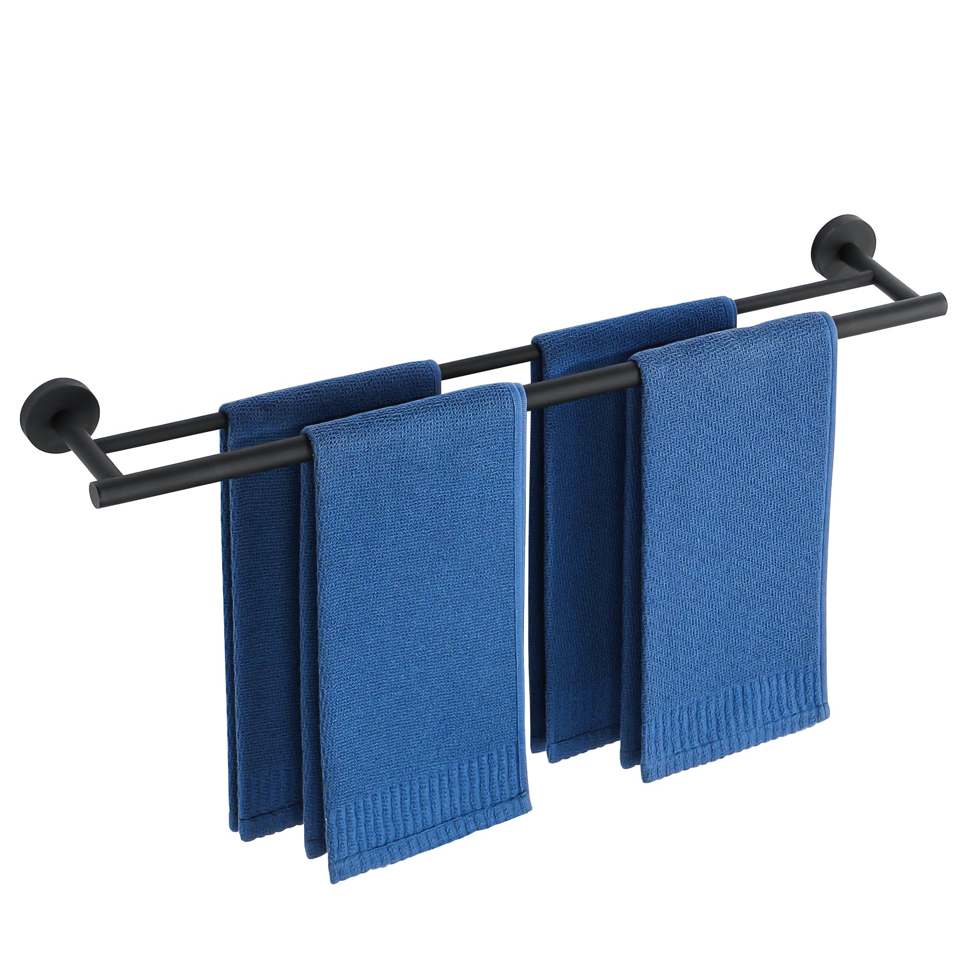 SAYAYO Porte Serviette Mural Double Barres Salle de Bain, Noir Mat 70CM