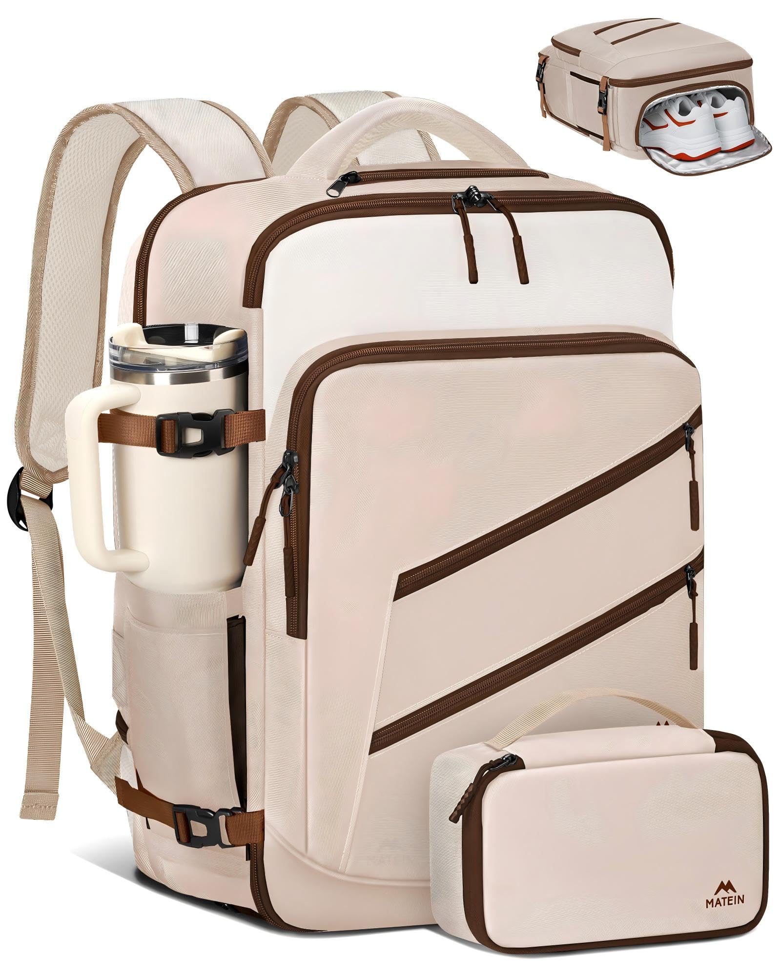 MATEIN Personal Item Travel Backpack with Electronics Case