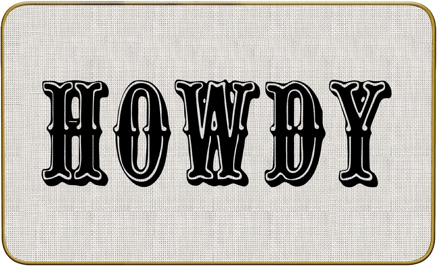 Mingnei Preppy Howdy Doormat Door Mat for Home Entrance, Preppy Western Cowgirl Farmhouse Floor Mats for House Front Indoor Inside Outdoor Outside Entryway Rug 30 x 17 Welcome Mat Black Howdy