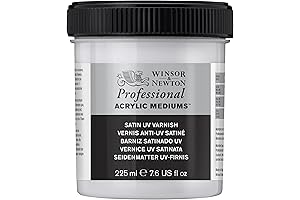 Winsor & Newton Professional Acrylic Medium, Satin UV Varnish, 225ml (7.6oz)