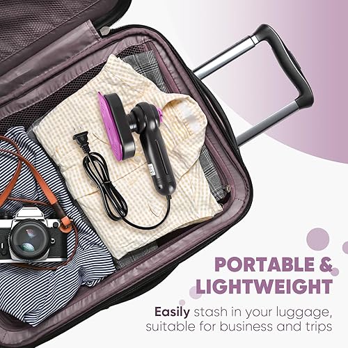 Miniatura 5 de Plancha de viaje mini con vapor, vaporizador de viaje para ropa, portátil, mini vaporizadores de vapor de mano para ropa, mini máquina de planchar