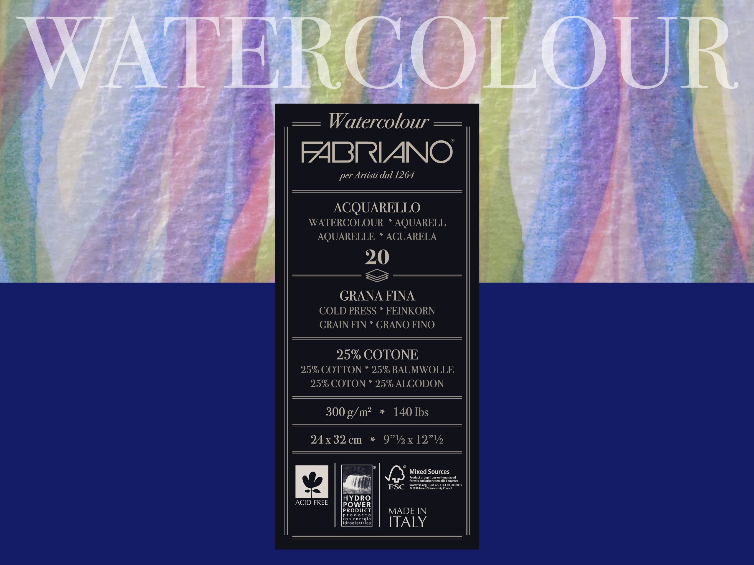 Fabriano Watercolour Paper Pad 20 Sheets