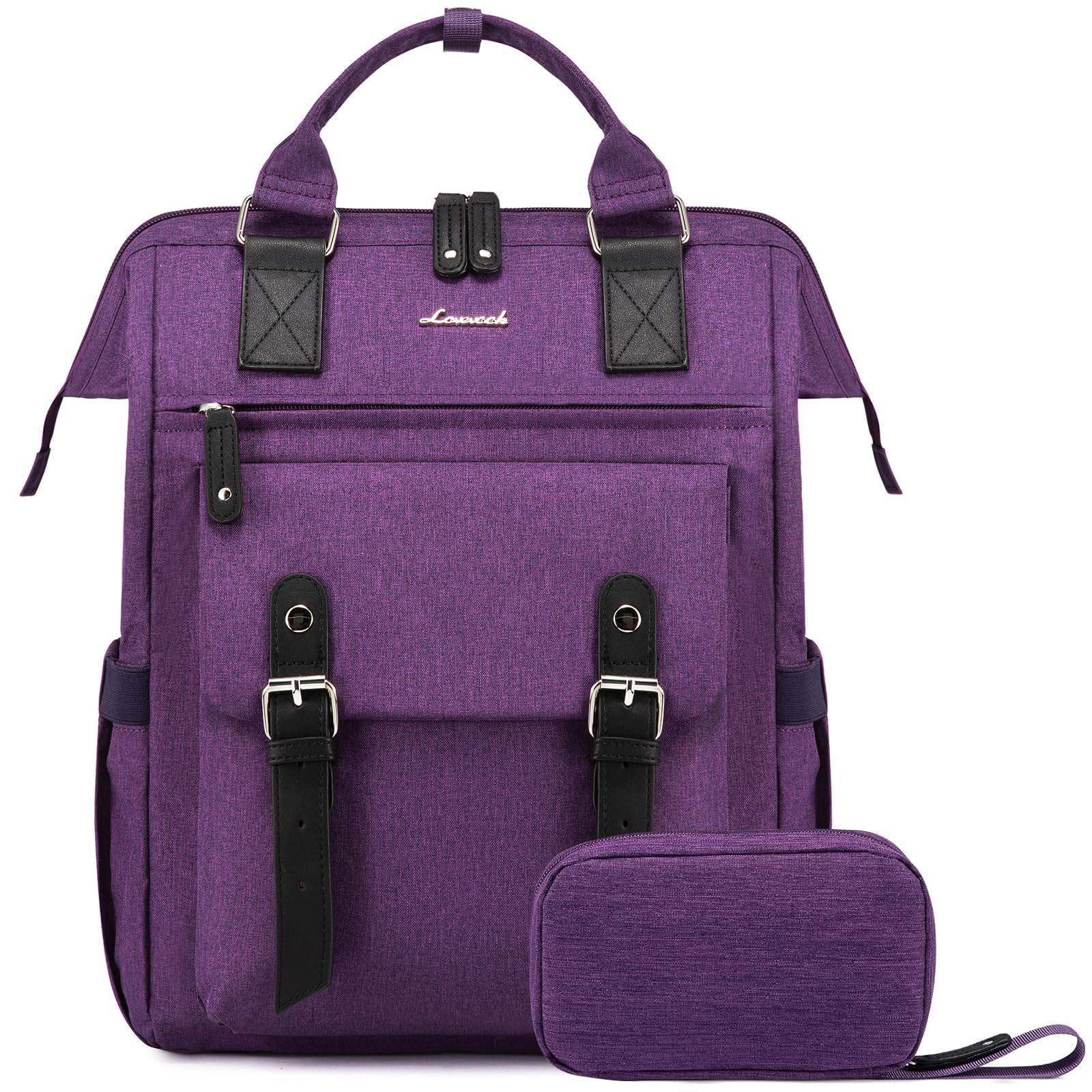 LOVEVOOK Laptop Backpack for Women, Nurse Bag Teacher Work Backpack Purse, Water Resistant Travel Backpack with Separate Laptop Compartment, College