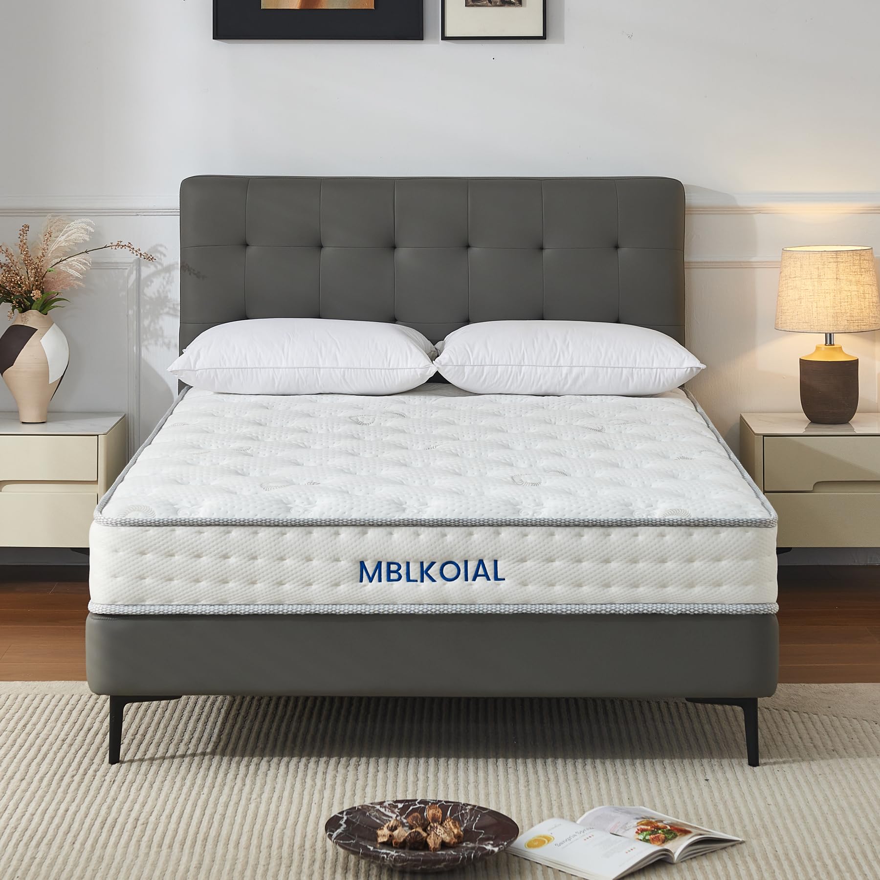 Colchón de 90 x 200 cm, colchón de muelles ensacados con 7 zonas, H3, altura de 20 cm, colchón de muelles con espuma viscoelástica para adultos