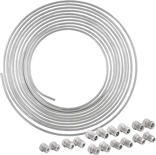 4LifetimeLines - 3/16 Brake Line Kit Stainless Steel Brake Line, Flexible Brake Line Tubing, Corrosion-Resistant, Durable Replacement for Automotive Repairs