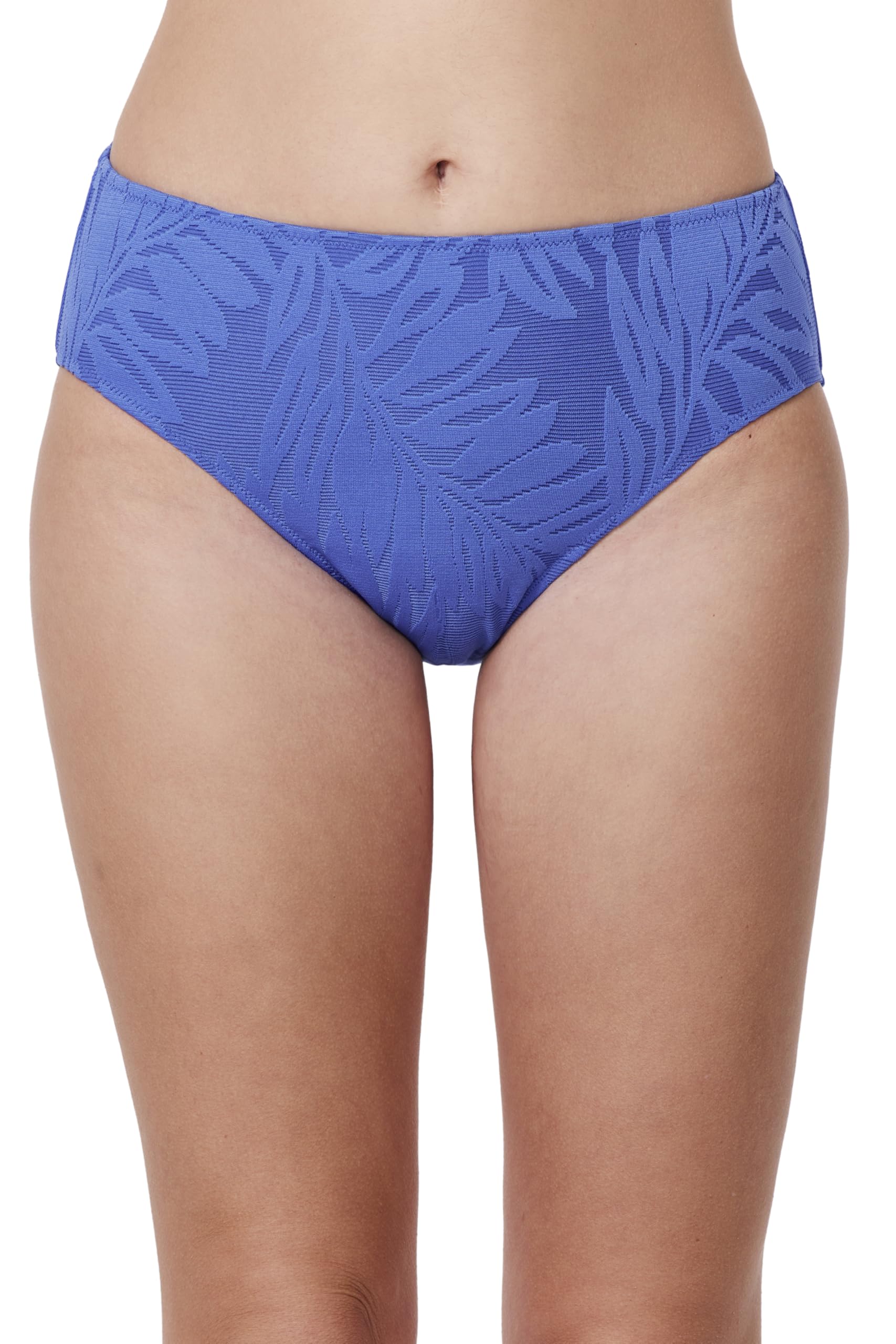Profile by Gottex Women's Skyfall Textured Mid Waist Swim Bottom Bikini, Hamptons Blue, 14