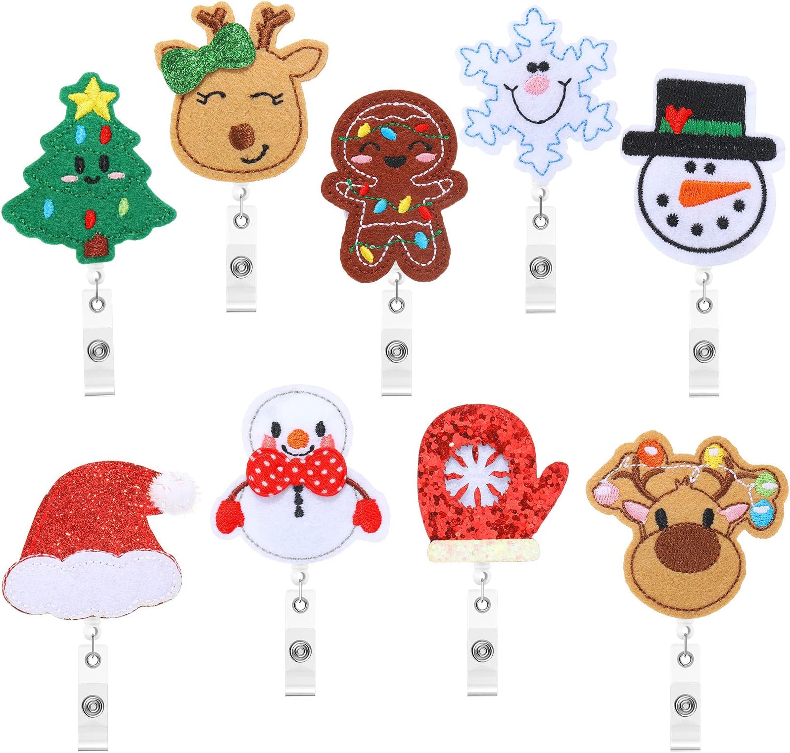 Funny Christmas Badge Reels - Cute Retractable ID Holders For Nurses