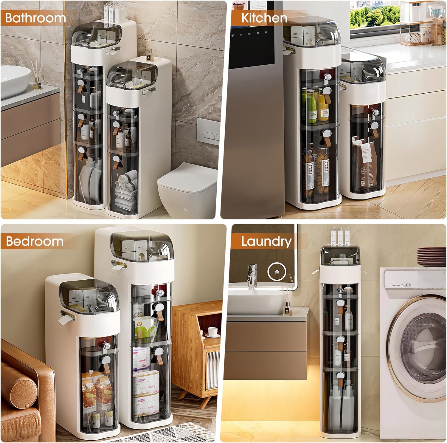 Slim Bathroom Storage Cabinet, Narrow Cabinet Dresser with Toilet Paper Storage, for Small Spaces, Kitchen, Laundry, Office, Bedroom, 3 Drawers