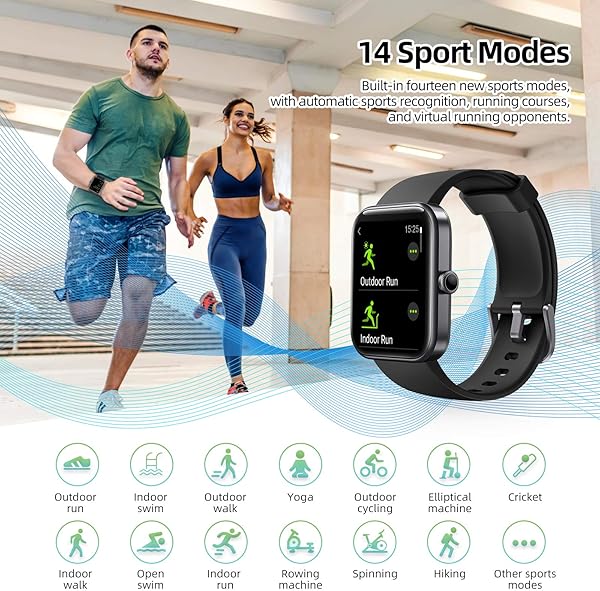 Smartwatch YONMIG 169 Full Touch Schermo Orologio Fitness con Alexa IntegrataSaturimetroSpO2 Cardiofrequenzimetro da polso Donna Uomo Activity Tracker 5ATM Sportivo Calorie per Android iOS