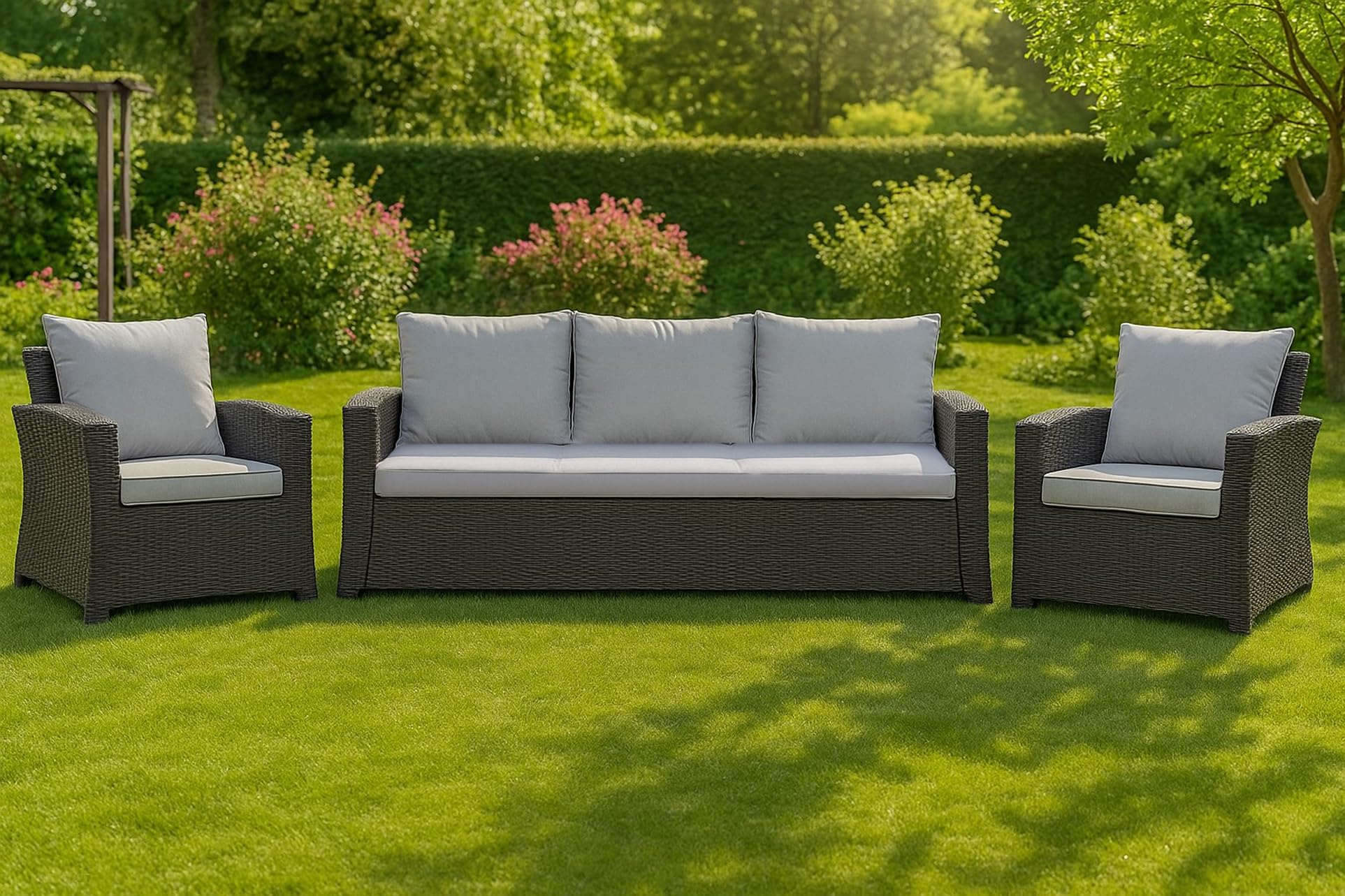 Bankauflage - Outdoor sitzkissen für Gartenbank für polyrattan- Polster Auflage Outdoor - Bankpolster Auflage für Hollywoodschaukel Rattan Sitzbank (Hellgrau, 140x60x50cm)