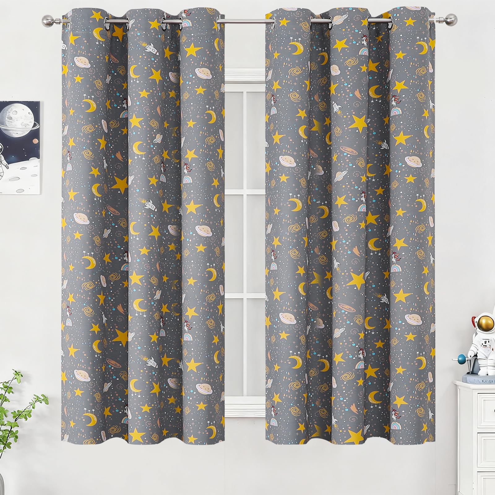 VEHEDE Grey Blackout Curtains for Bedroom/Nursery