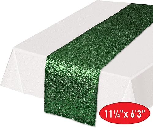 Miniatura 2 de Beistle Camino de mesa rectangular con lentejuelas brillantes para fiestas, eventos, cumpleaños, bodas, baby shower, Navidad, vacaciones,