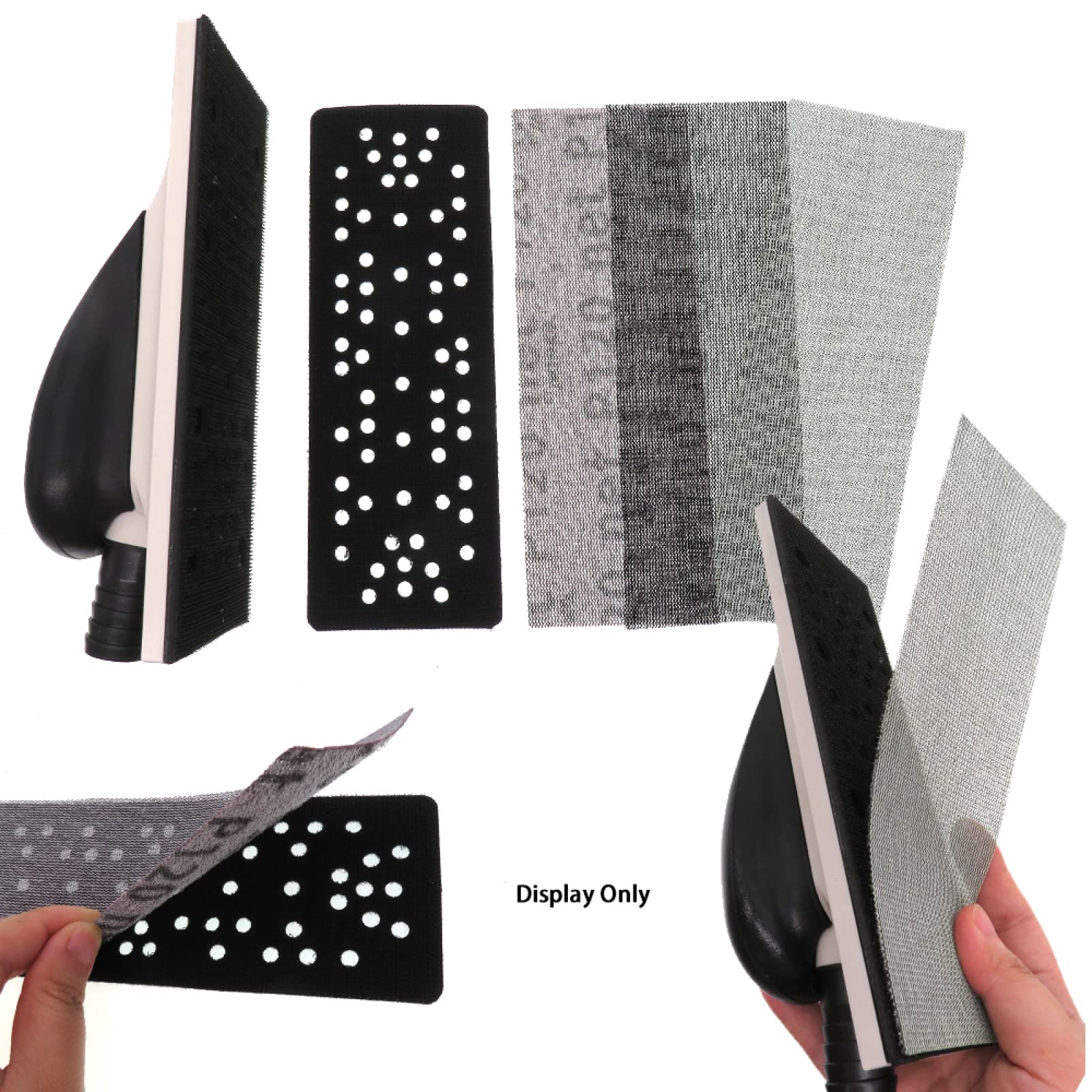Hak i pętla tarcza papieru szfinkowego, Siatkowe tarcze szlifierskie o ziarnistości 80/120/180/240/320, 50 szt. 198x70mm z pętlą haczykiem. Bezpłatny(120)