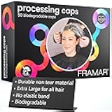 XL Processing Caps For Hair Color - Disposable Shower Caps For Women, Hair Coloring Cap, Processing Cap Disposable, Salon Essentials – No Elastic Trim – 50 Count