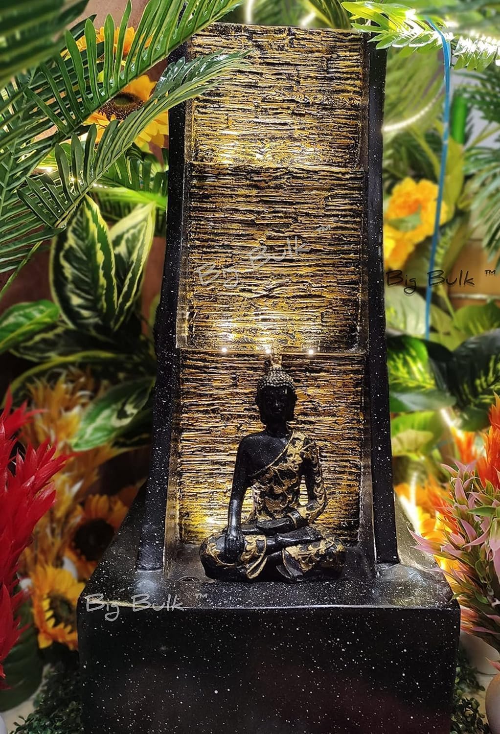 Big Slate Buddha Fountain for Living Room Home Decor Garden Decoration and Drawing Room Indoor Outdoor Home Decor(100 x 45 x 45 cm)