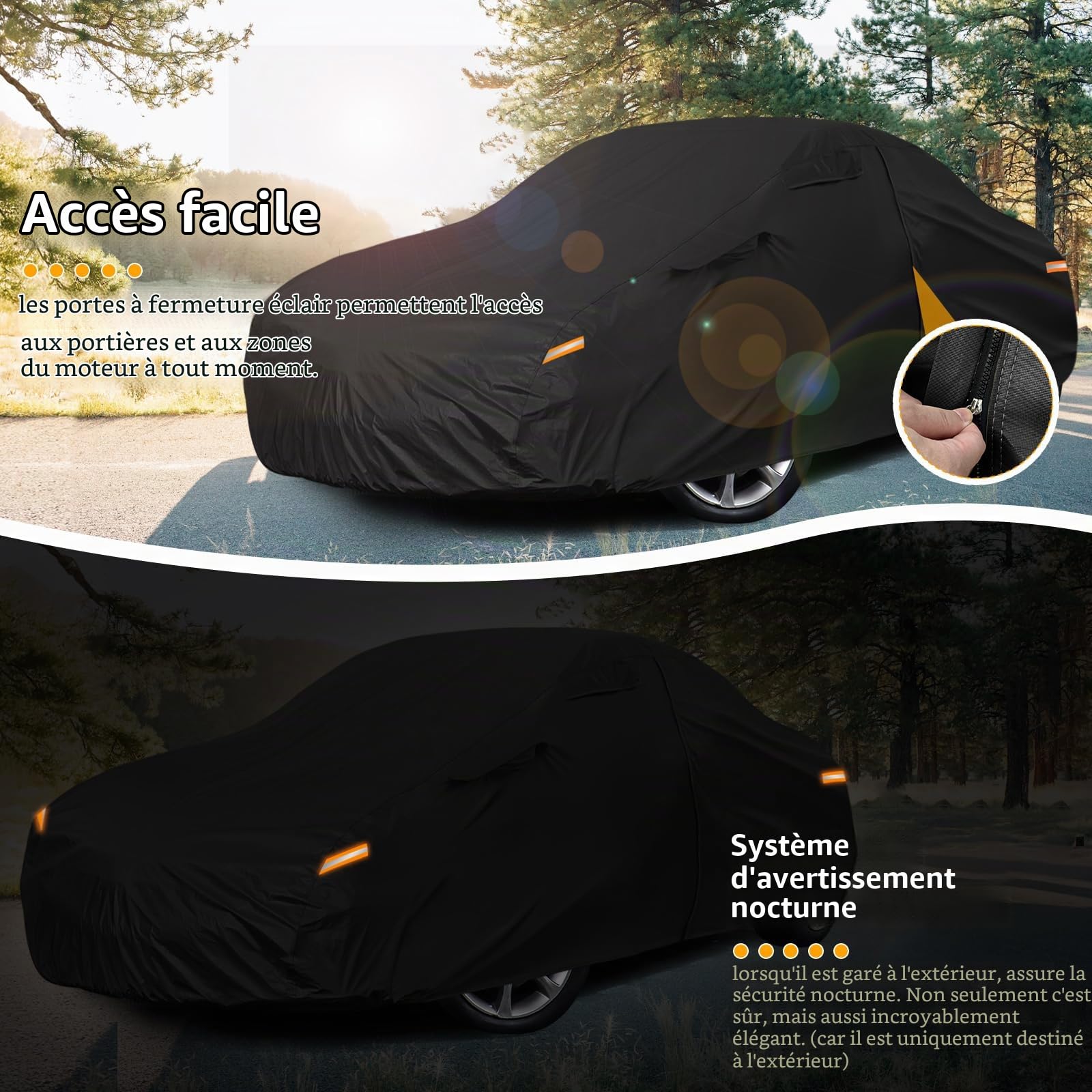 Bache Voiture Exterieur imperméable pour Audi TT 8N 1998-2006 | imperméable couverture housse de protection voiture bâche protection hiver été pour toutes les saisons à l'extérieur, Noir