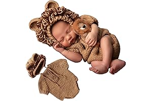 Adorable Knitted Animal Costume Set for Newborn Boy Photography