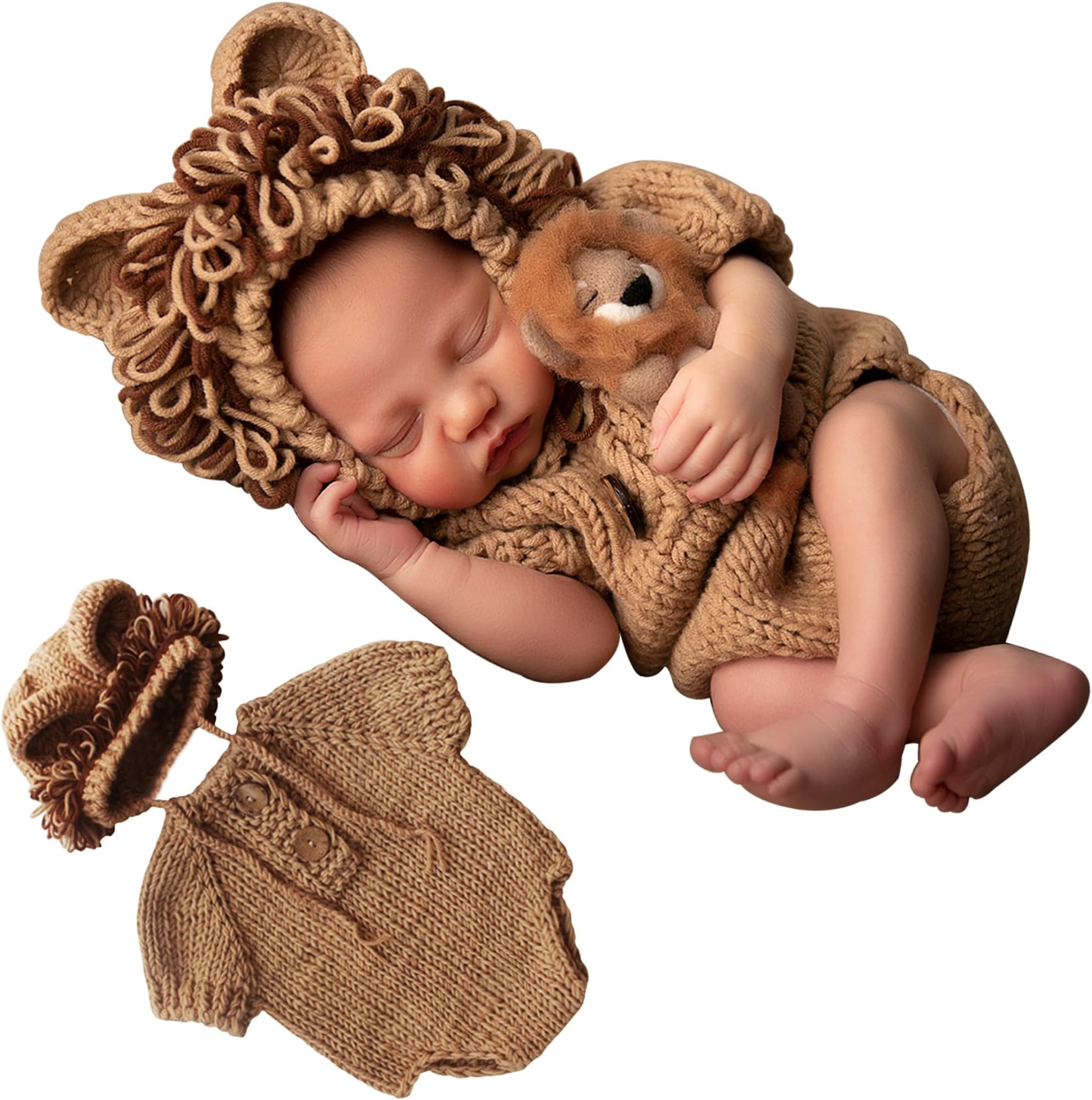 Newborn Photography Outfits Baby Crochet Knitted Photoshoot Props Animal Costume Set
