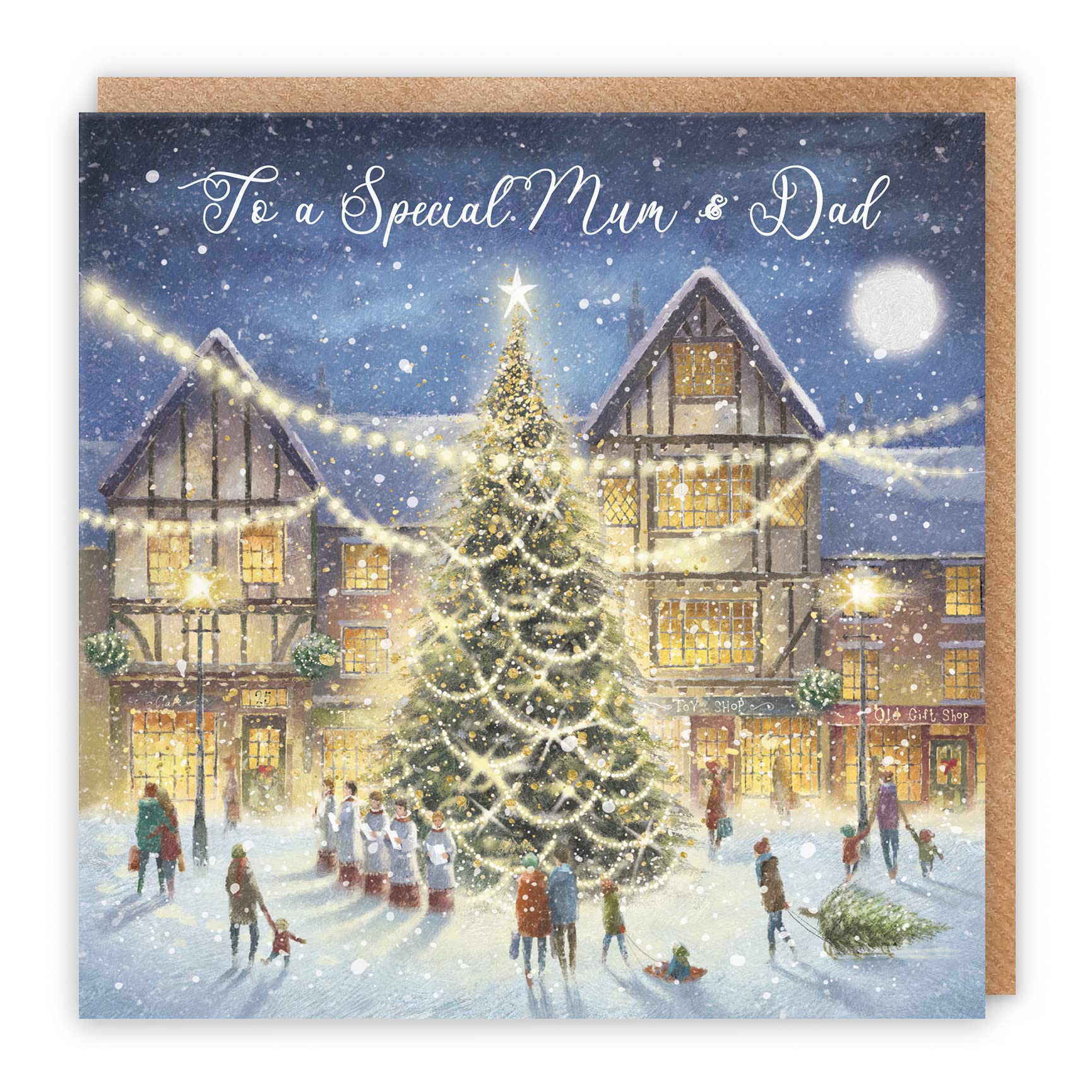 Hunts England, Mum And Dad Christmas Card, 'Christmas Eve', To A Special Mum & Dad, Milo's Gallery Collection
