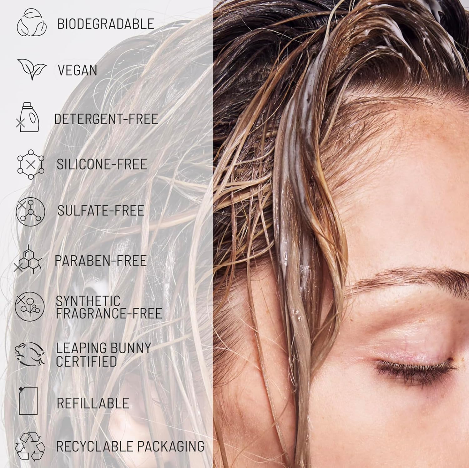 Hairstory New Wash Deep Clean – Detergent Free Shampoo for Oily Fine Hair, Sulfate Free Volumizing Cleansing Cream, Shampoo and Conditioner Alternative, 8 Fl Oz Refillable Bottle