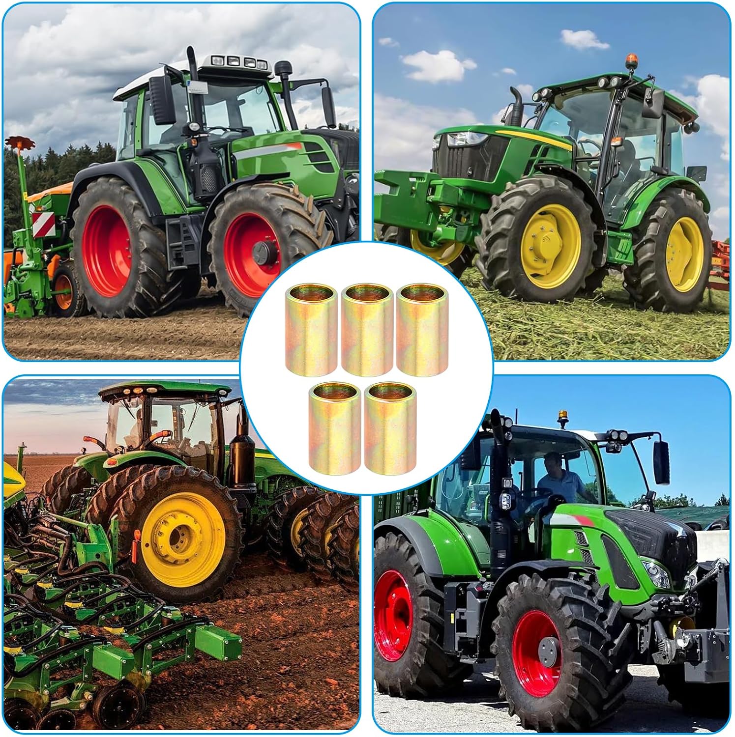 5 Pack Quick Hitch Bushings Tractor Lift Arm Universal Lower Lift Arm Bushing for Tractor Lifts Fits Category II to I, 302910 30291E1 Tractor Implement Bushings Reduces Hitch Stress